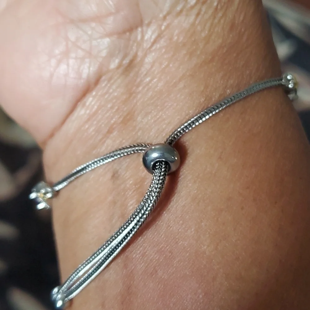 Genuine Gemstone Station Bolo Bracelet in Gold Rhodium & Platinum Plated 2.75ctw - Picture 7 of 7